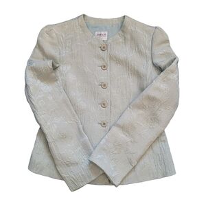 Armani Collezioni Cream Textured Jacket Size 4